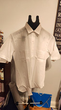 VTG 60's Arrow Decton Glen White Solid Dress Shirt 15.5/32 Contour Short Sleeve