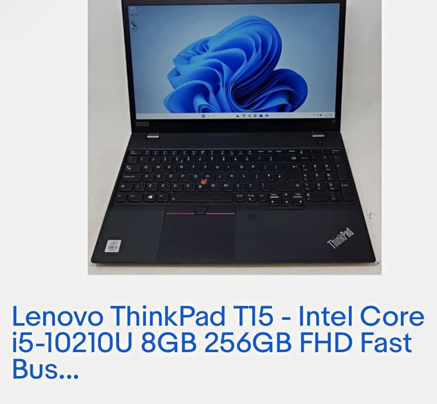 Lenovo ThinkPad T15 · i5-10210U · 8GB · 256GB, photo 1 of 2