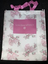LoveShackFancy x Target Reusable Tote Bag Pink Bow Floral Print