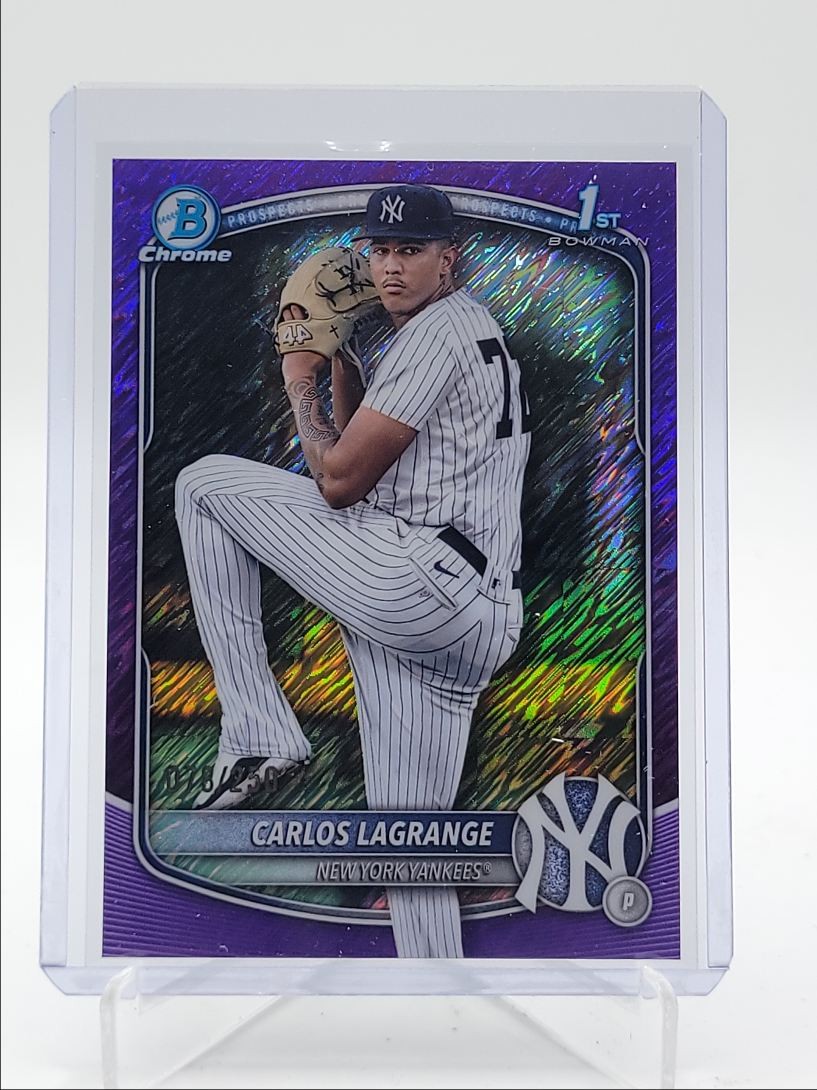 CARLOS LAGRANGE 2025 BOWMAN CHROME 1ST PURPLE SHIMMER YANKEES /250 Q5369