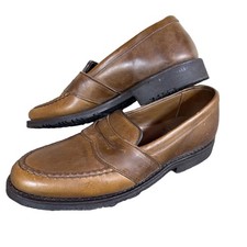 Allen Edmonds 9 D Brown Waxy Leather Full Strap Loafers Men’s USA Made Shoes