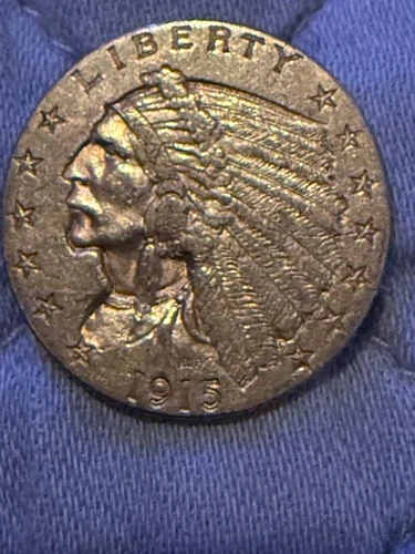 1915 G$2.50 Indian Head Gold Quarter Eagle - Authentic US Coin - AU - SKU-G5802