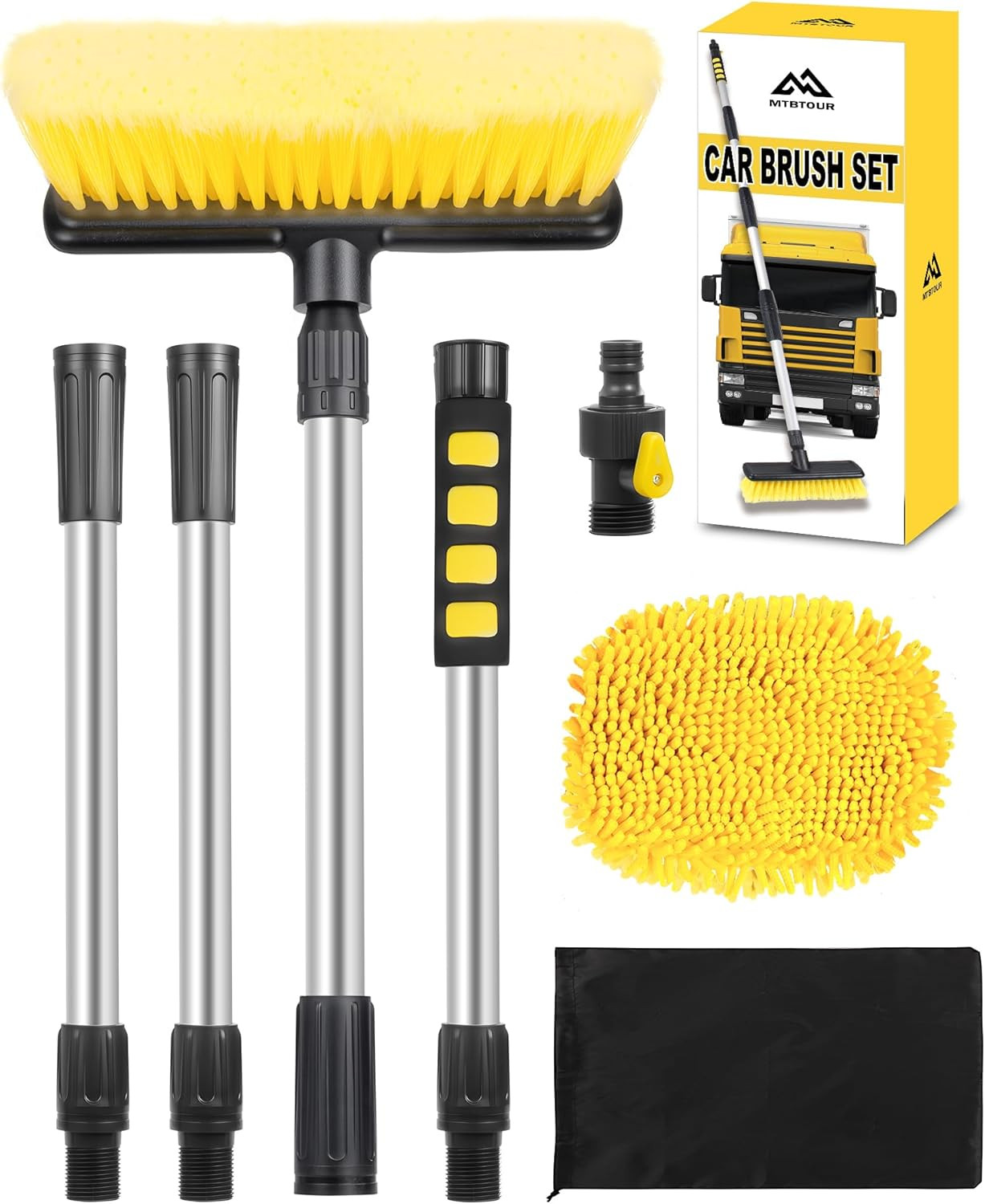 Spazzolone Professionale Auto 65" 165cm - Kit Lavaggio Antigraffio