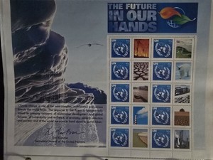 UN - NY . 2007 Climate Change Personalized Sheet of 10 . Mint Never Hinged