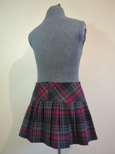 VTG Y2K Charlotte Russe Red & Black Plaid Pleated Mini Skirt Jr Size 11 EUC - Picture 3 of 12