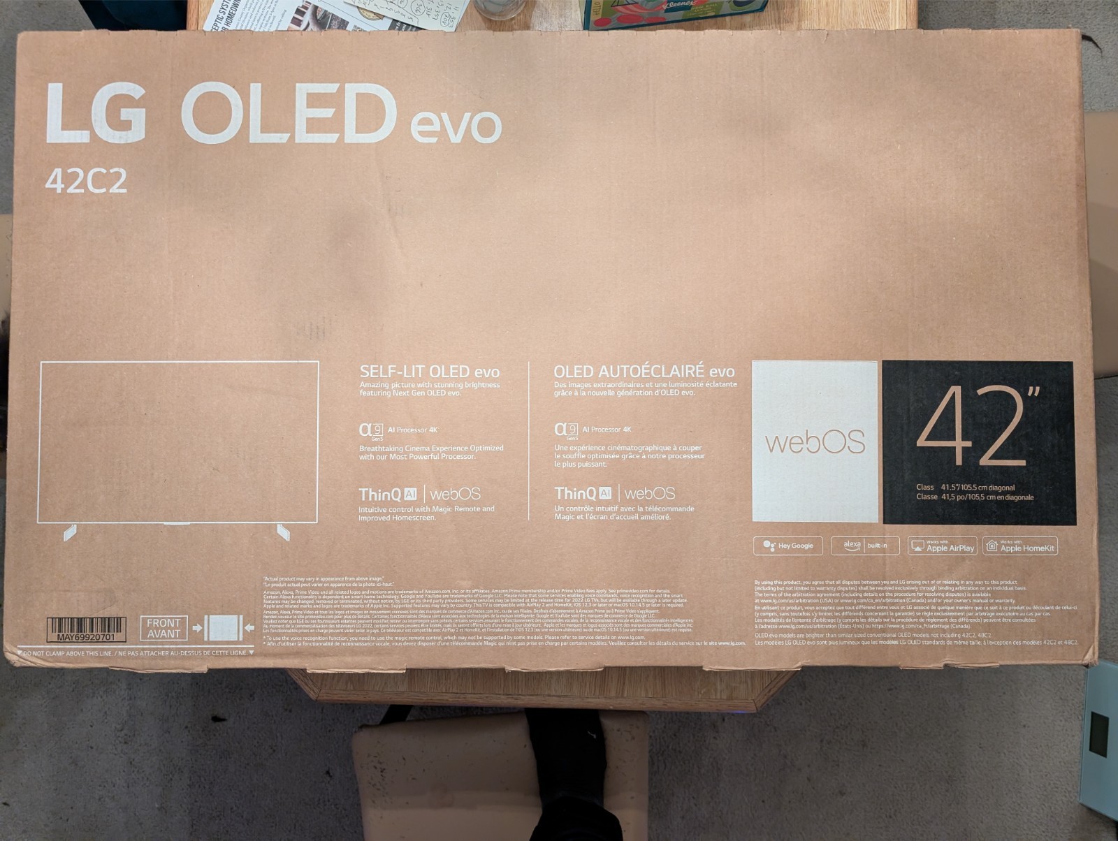 LG C2 Series 42-Inch Class OLED evo Smart TV OLED42C2PUA, BRAND NEW