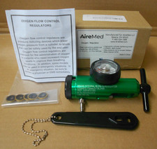 AireMed Oxygen Tank Regulator 50 PSI w/Wrench and 5 Brass Washers