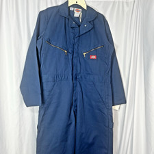 Vintage Dickies Coveralls Aircraft Line Mechanic Workwear 40 Short Blue Jumpsuit