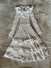 Ulla Johnson Cream Embroidered Ruffle Dress 