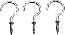  304 Stainless Steel Screw Hooks 40 Pcs 1-1/4 Inch Cup Hook,Screw in Lights