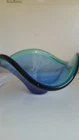 Murano Italy Vintage Art Glass Candy Dish Bowl Blue And Green
