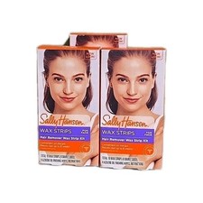 Lot Of 3 - Sally Hansen Hair Remover Wax Strip Kit - 54 Total Wax Strips