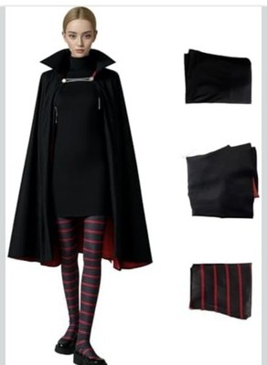 Vampire Girl Cosplay Full Set Dress Tights & Cape Costume Outfit Women Size XS