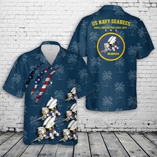 US Navy SEABEES Naval Construction Force NCF Hawaiian Shirt