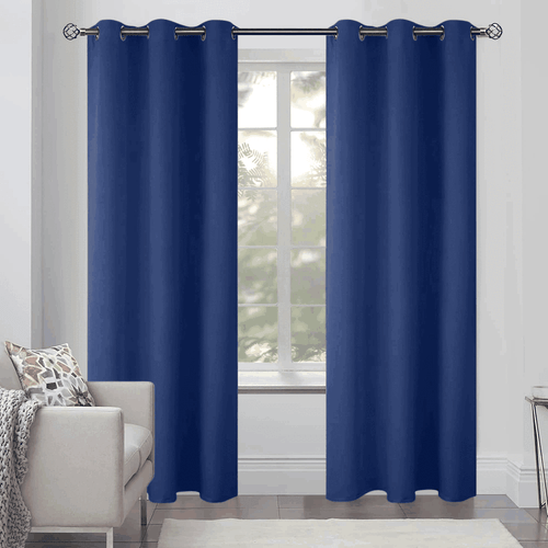 2 Pack Blackout Curtains for Bedroom with Grommet 42x84 inch Navy Blue - Picture 2 of 6