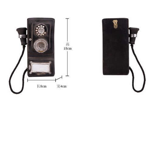 Vintage Booth Telephone Figurine Antique Rotary Wall-mounted Pay Phone Model - Picture 4 of 5