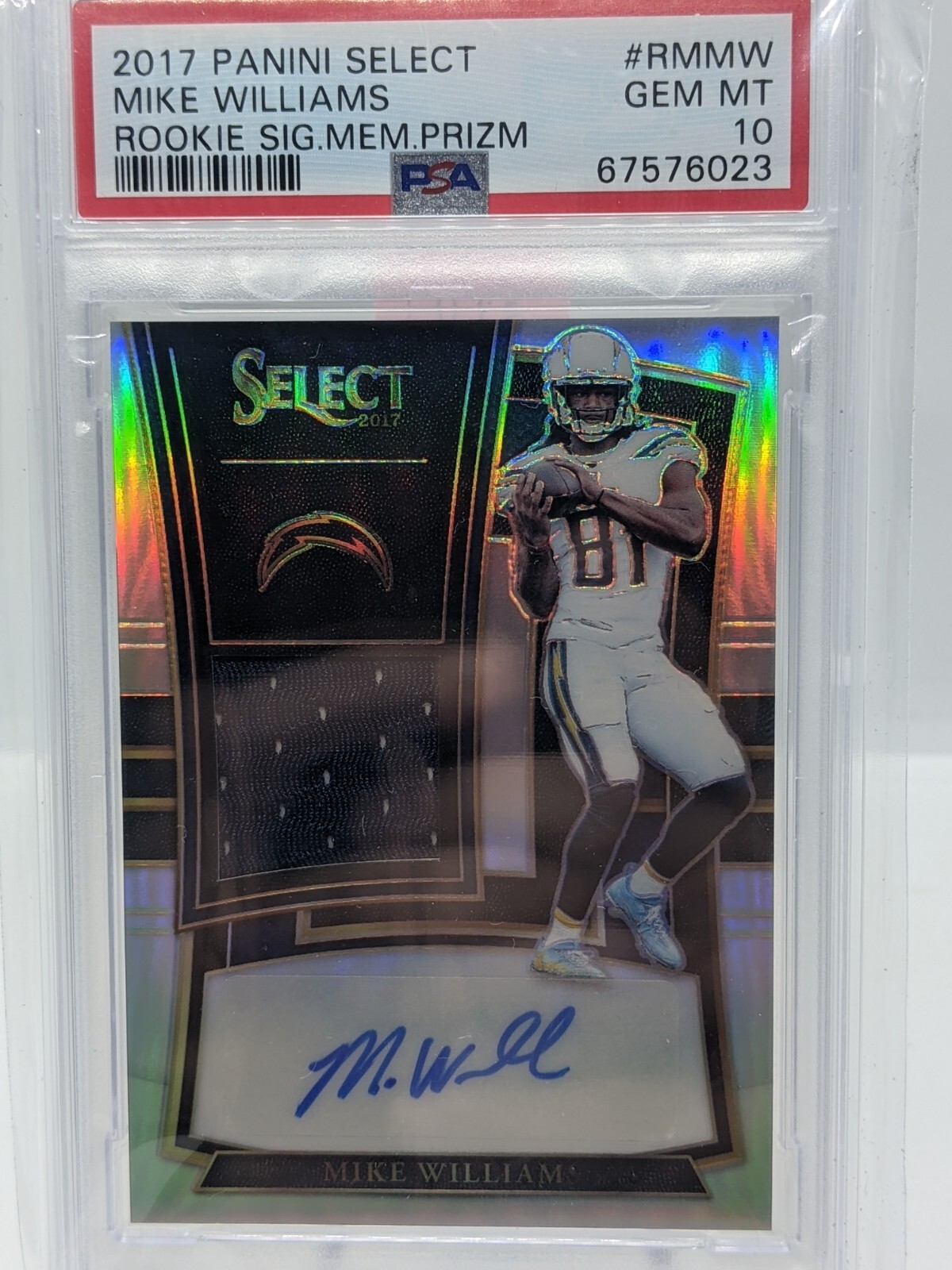Mike Williams Panini Select Rookie Signature Memorabilia Prizm #RMMW Base