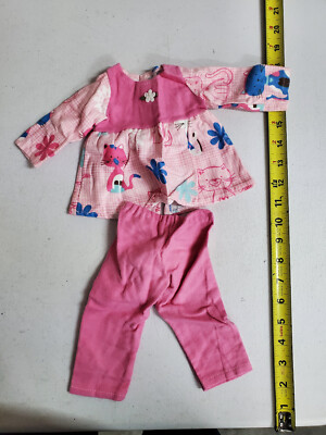 18'' Doll Clothes AG OG Pink Flannel Pajamas w/ Kitties (DC90)