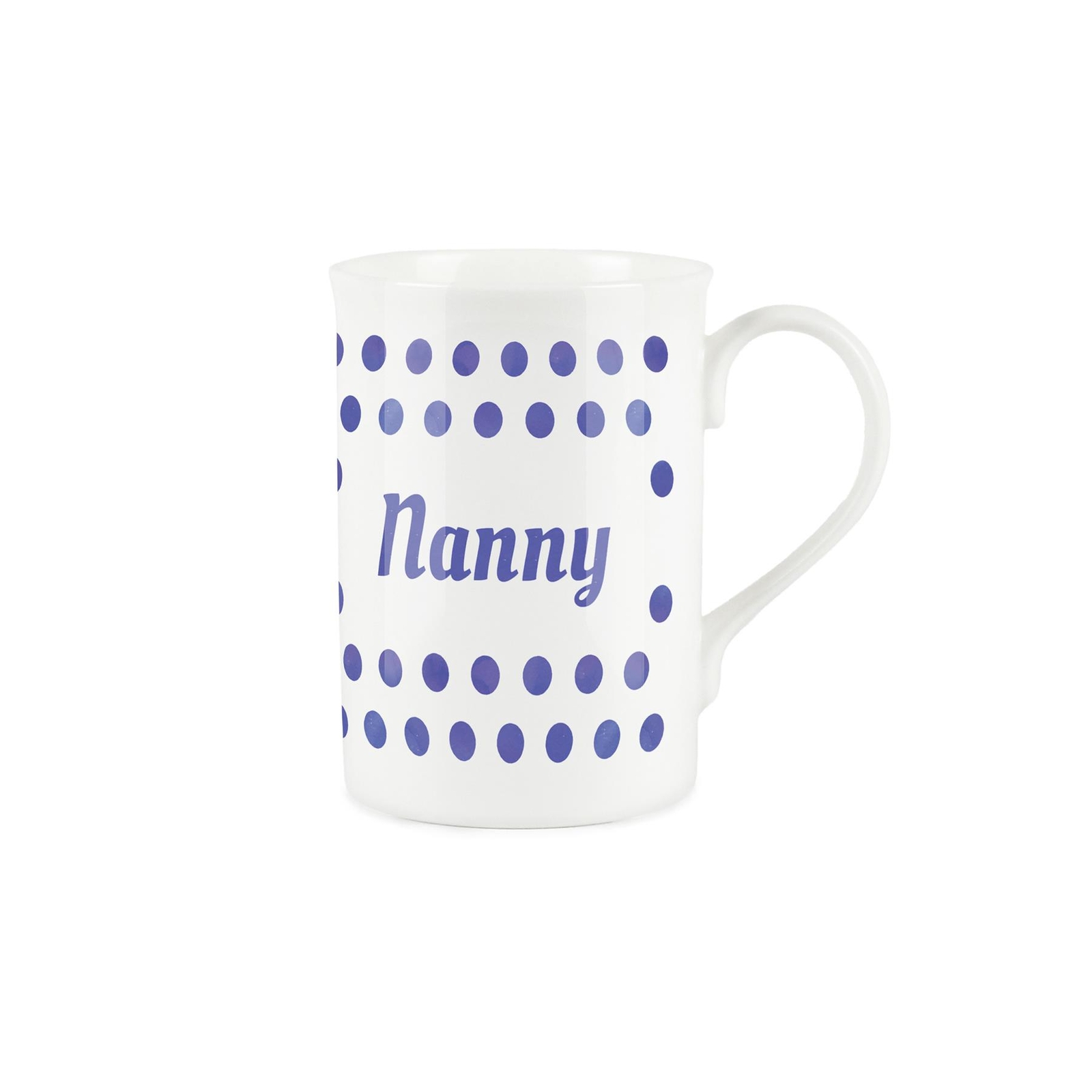 Nanny Mug - Polka Dots Indigo Bone China Tea/Coffee Gift for Nannies
