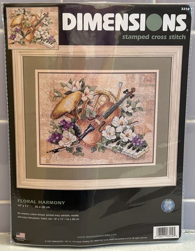 Dimensions #3210 Floral Harmony Counted Cross Stitch Kit 14" x 10" NEW Unused - Picture 2 of 3