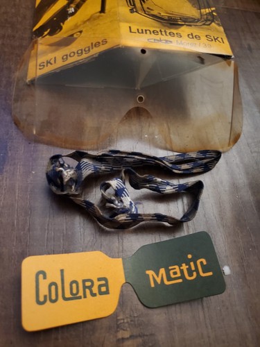 Vintage Cebe 15 Ski Goggles Original Box Yellow Lense Strap Made In Framce Og - Picture 2 of 8