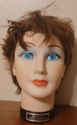 Vintage Debra Mannequin Manikin Head D804 by Burmax Cosmetology REAL Brown HAIR