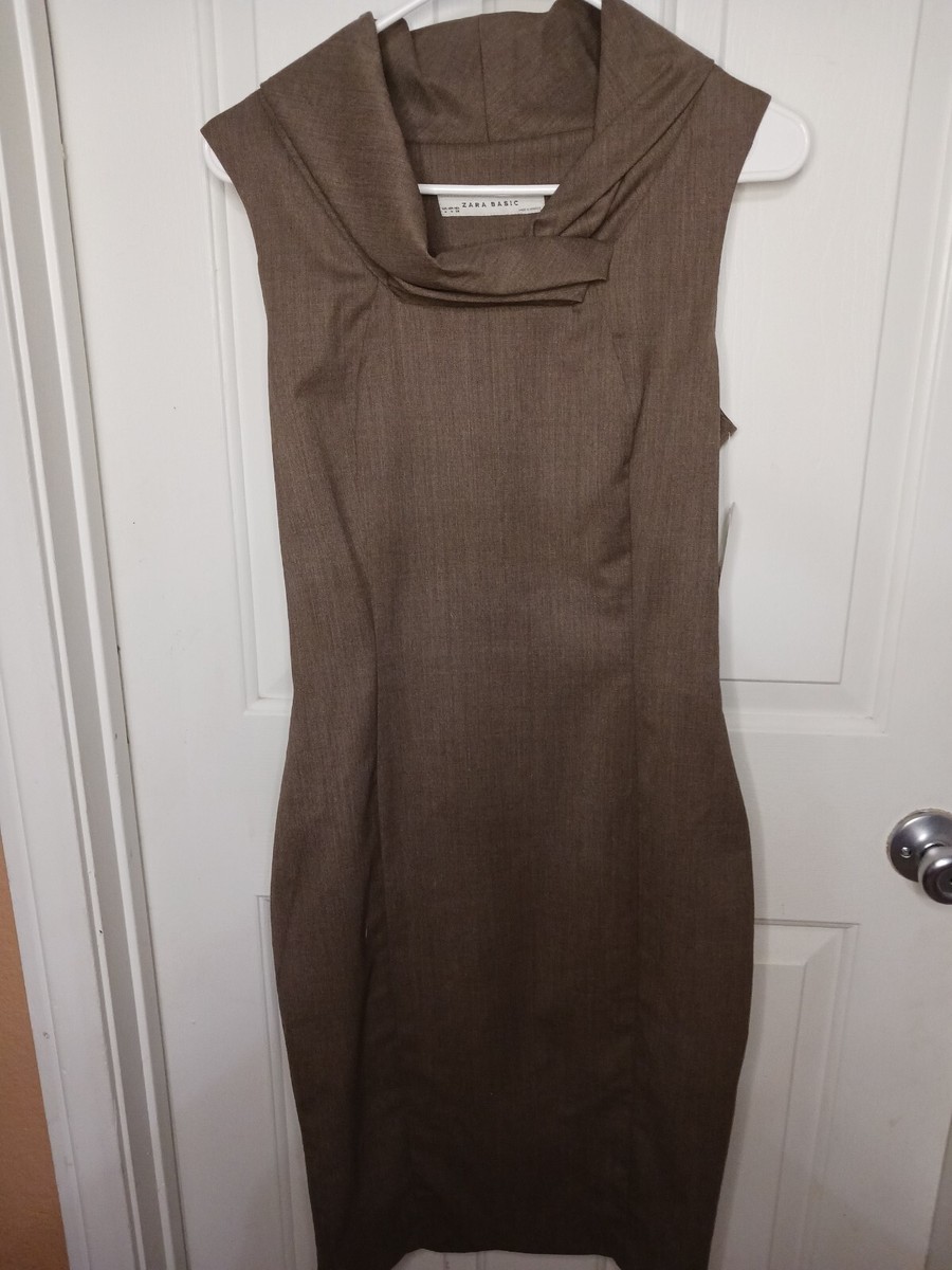 chinese dress ladies Zara Women's Green Silk A-Line Halter Dress, Size S – Preworn