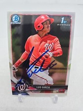 2019 Bowman Chrome #BCP-152 Luis Garcia Signed Washington Nationals 1st