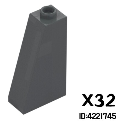 LEGO X32 SLOPE BRICKS ROOF TILE 1X2X3 OPEN STUD DARK STONE GREY 4221745 4460