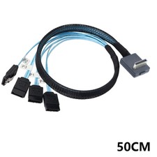 OCuLink PCI-Express SAS SFF-8611 4i 90 degree to 4X SATA 7P connection cable