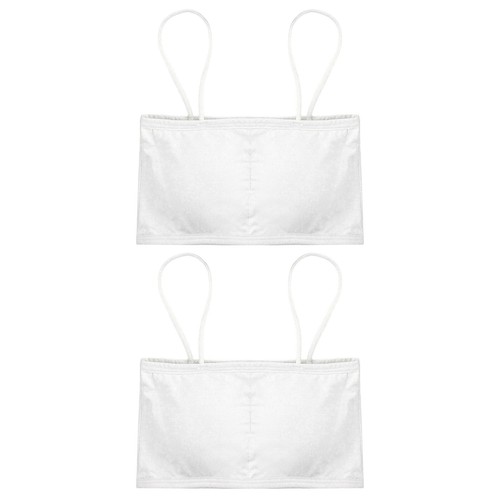 Girls Bras Elastic Top Soft Bra Yoga Vest Removable Camisole Party Underwear - Picture 6 of 50