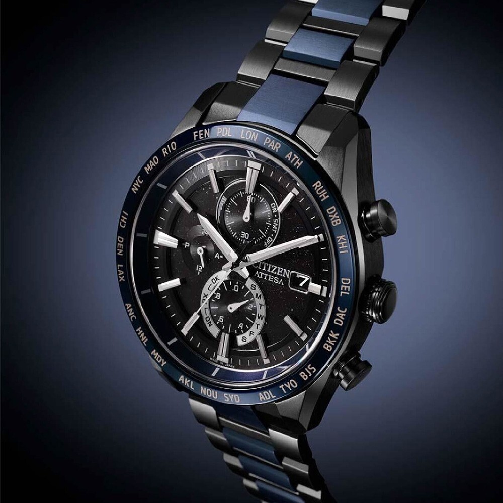Citizen Ø 42mm Titanium AT8187-75E DLC Blue Universe Solar alarm