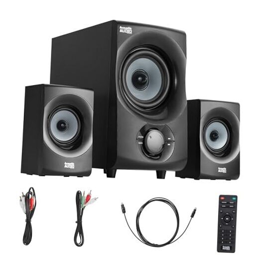 Bluetooth 2.1 Speaker System 2.1-Channel Home Theater Speaker System, Grey