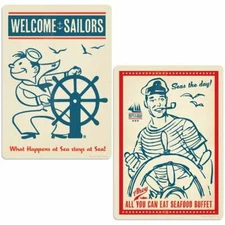 Welcome Sailors Boating Vinyl Sticker Set of 2 Car Bumper Decals