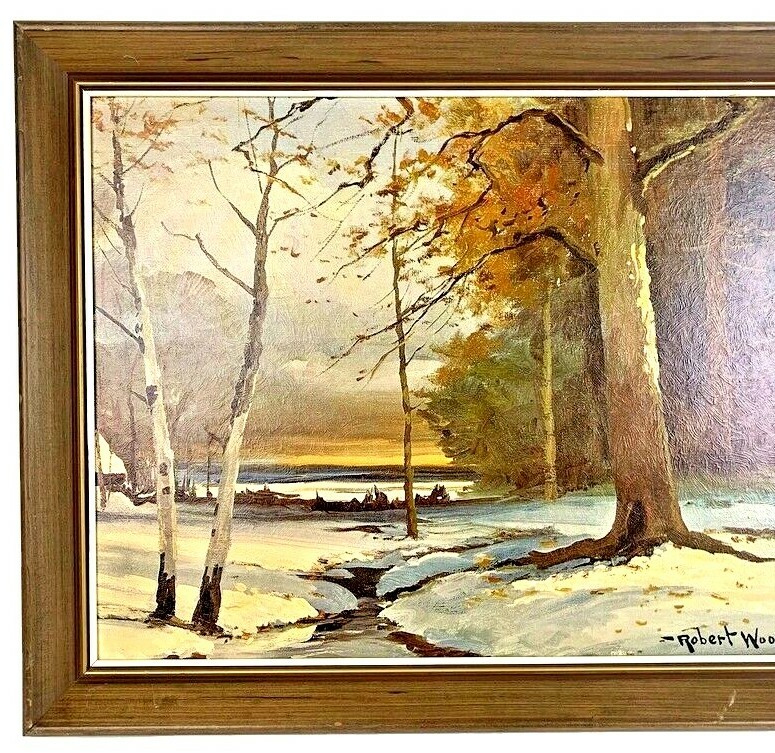 Vintage Winterset Portrait of Nature Painting By Artist Robert