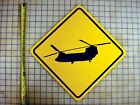 Chinook Helicopter Xing Yellow Aluminum Sign