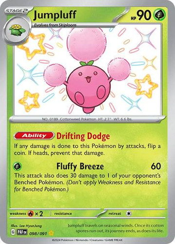Jumpluff Paldean Fates 098/091 Shiny Holo Rare