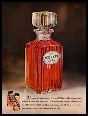 1960 Walker's DeLuxe 8 Year Bourbon Whiskey Christmas Decanter Gift Set Print Ad