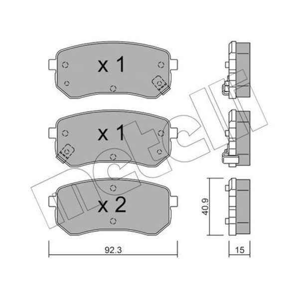 Metelli BremsbeläGe Bremsbelegsatz Hinten FüR Hyundai I10 KIA Picanto-image