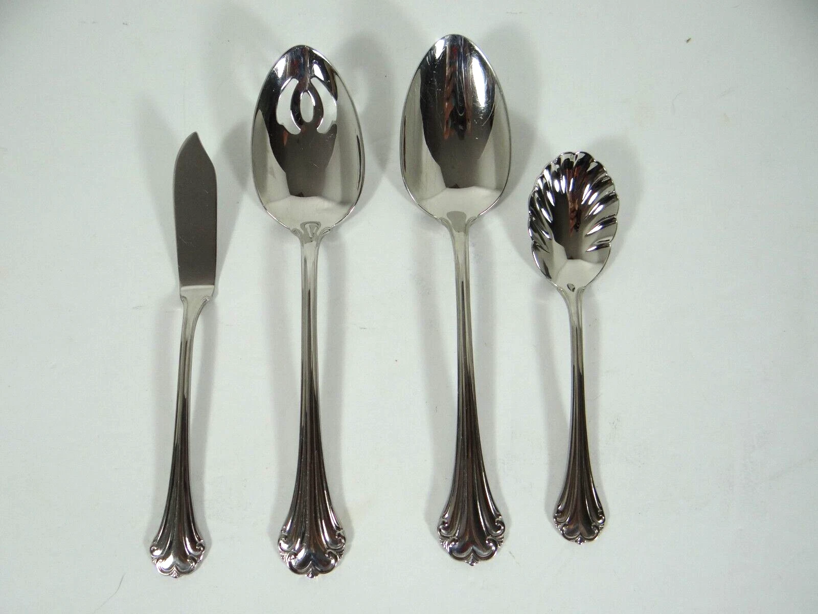 Reed & Barton Regine Hostess Set of 4 Stainless Sugar Butter Serving Spoons