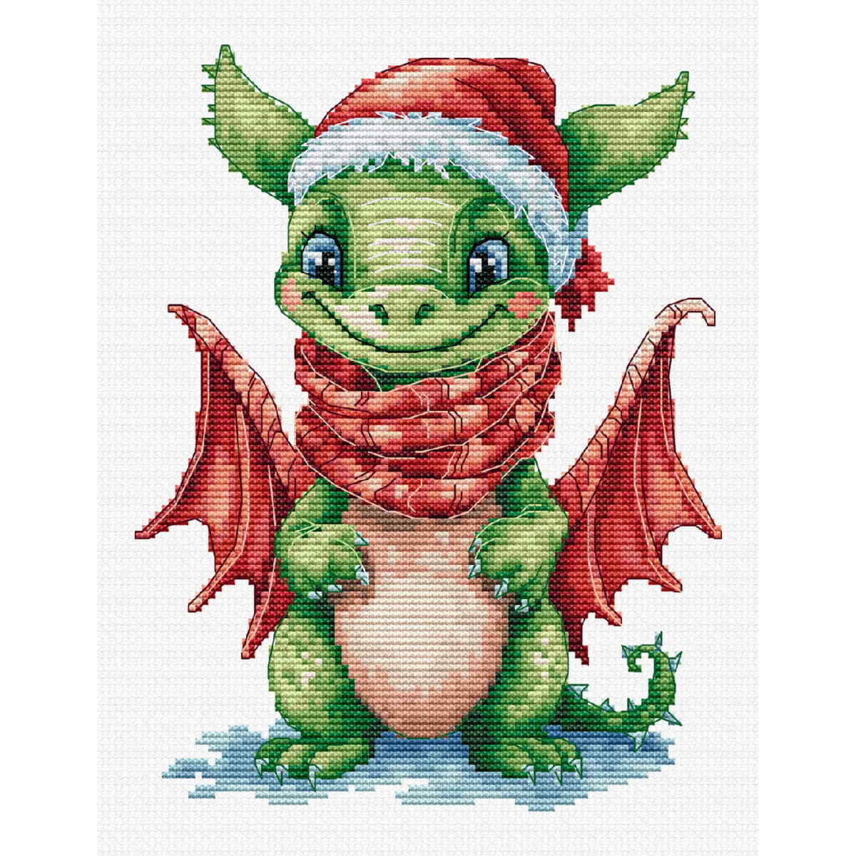 Luca-S counted cross stitch kit ""The Happy Dragon"", 14x18cm, DIY