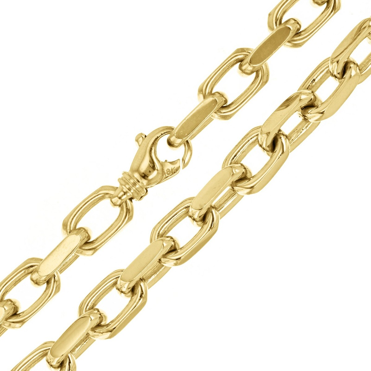 18k Yellow Gold Solid Handmade Heavy Anchor Chain Necklace 26