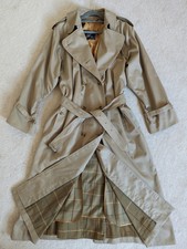 Burberry Women's Vintage Check Haymarket Trench Coat With Wool Liner Uk 14 Xlong