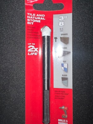 Milwaukee Tile & Natural Stone 3/8” (9.5mm) Bit #48-20-8994 | eBay