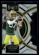 2023 Panini Select Premier Carrington Valentine Prizm Die Cut RC Green Bay