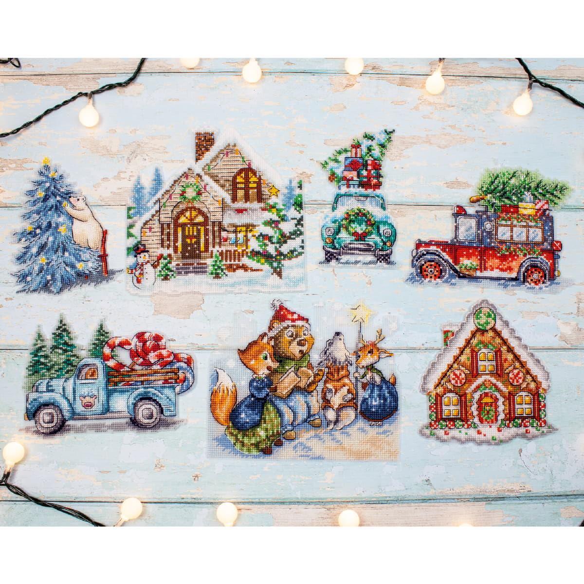 Letistitch counted cross stitch kit ""Christmas Ornaments kit nr.3 Set of  pcs. ""