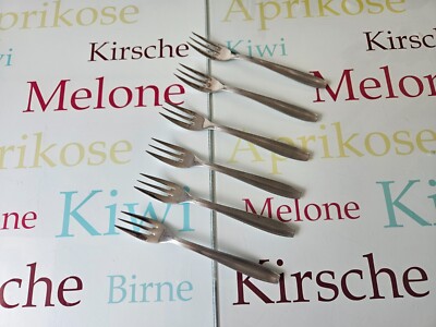 70er Vintage Zwilling J.A. Henckels - Friodur/Friosil - 6x Kuchengabel - 15,1 cm