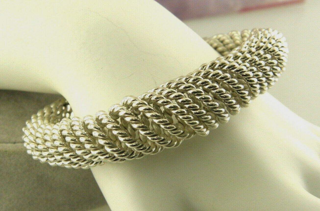 BOHEMIAN WIRED CABLE CUFF BANGLE IN STERLING SILV… - image 1