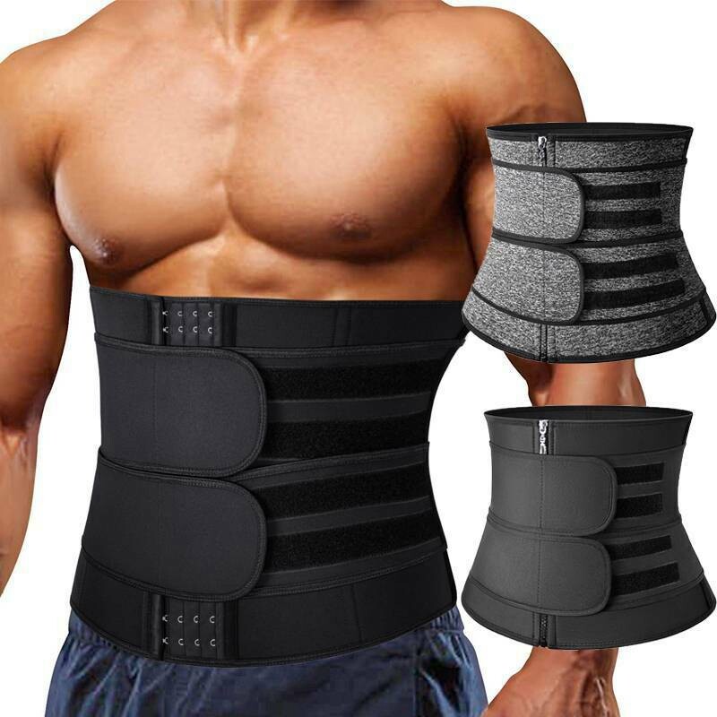 Men Sauna Waist Trainer Body Shaper Gym Sweat Belt Tummy Control Cincher Girdle