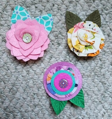 Matilda Jane Watch Me Bloom Clips 3 rose floral hair clips 